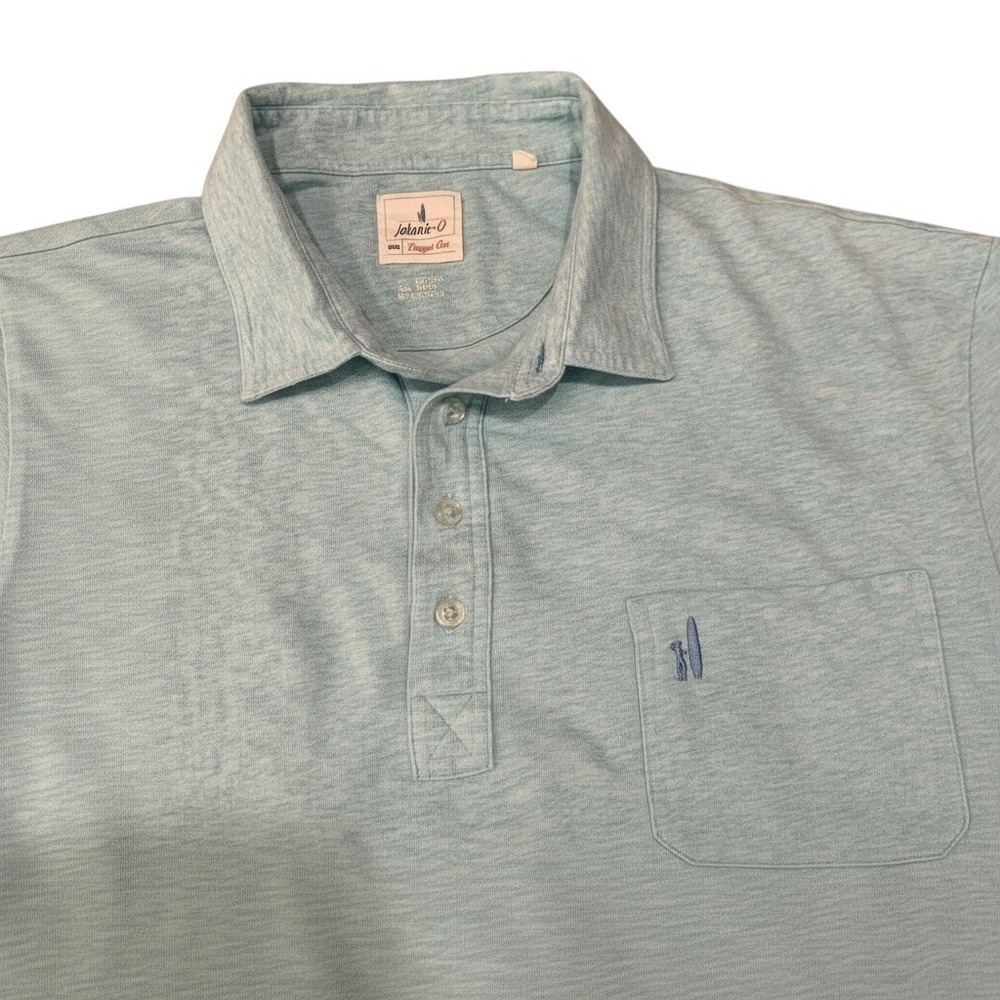 Johnnie-O Hangin' Out Polo Shirt XXL Snorkel Blue Pocket Stretch Golf Coastal